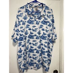 Puma Golf Cloudspun Sheep Mowers John Deere Classic‎ Inspired Blue Polo XXLarge